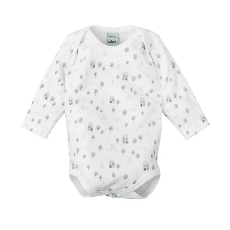 Babidu Bodys Manga Larga^Body cuello americano con arboles y casitas ALERCE